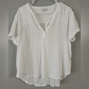 Lucky Brand White V-Neck Women's Top